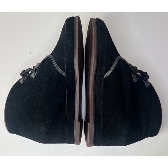 Anthropologie 80%20 Hidden Wedge Ankle Bootie Womens 10 Black Suede Toggle - Picture 6 of 13